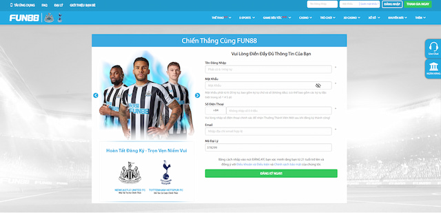 Đăng ký fun88 chỉ với các bước đơn giản